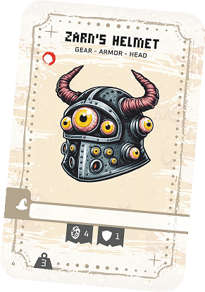 Art depicts zard's helmet and gear